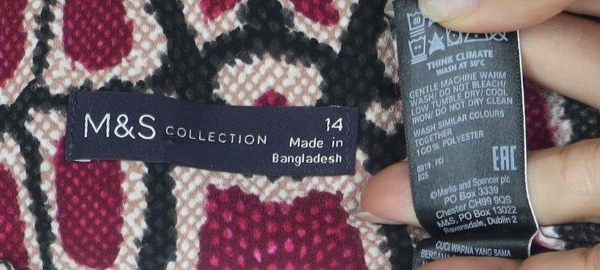 Marks and Spencer Women's Multicoloured Shift Dress - Size 14