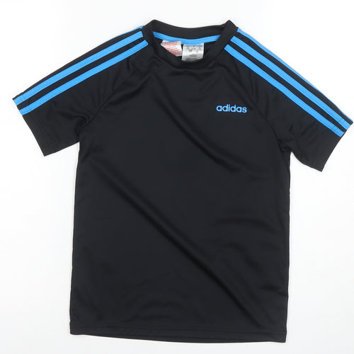 Adidas Boys Black Sports Jersey T-Shirt 10 Years