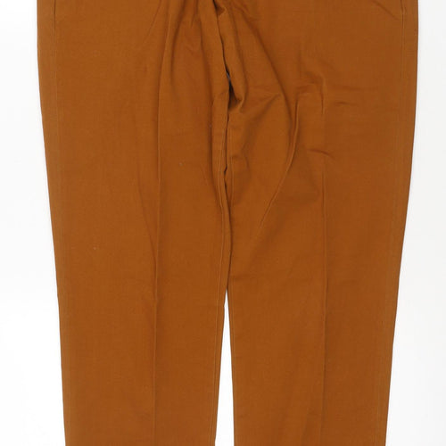 Lands' End Men's Brown Slim Fit Chino Trousers, Size 34