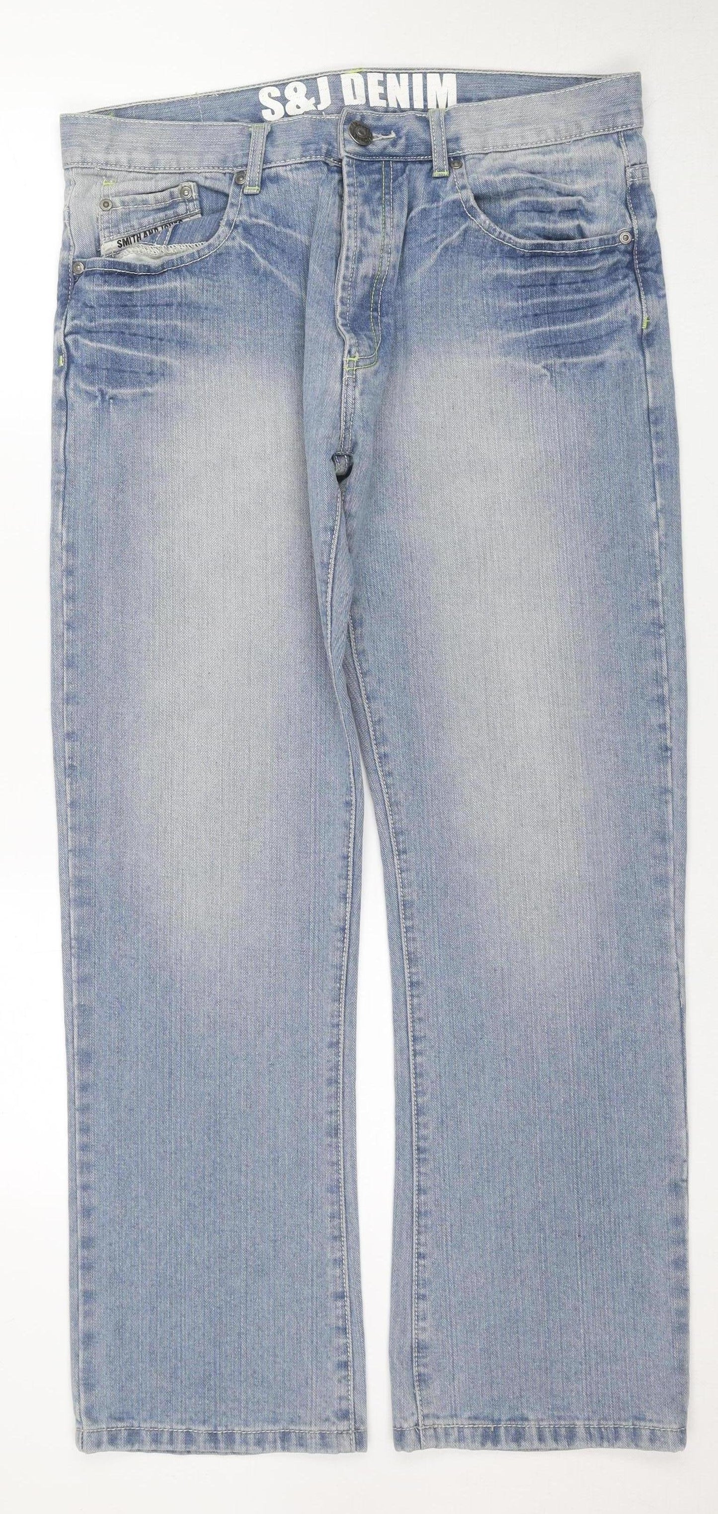 Smith and Jones Men's Blue Straight Jeans Size 34