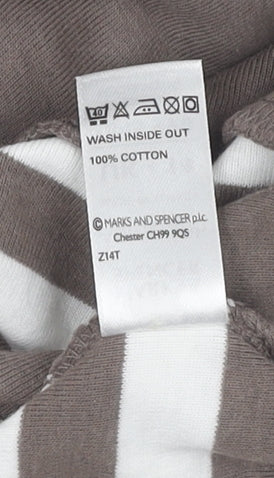 Marks and Spencer Women's Brown Striped Top, Size 14