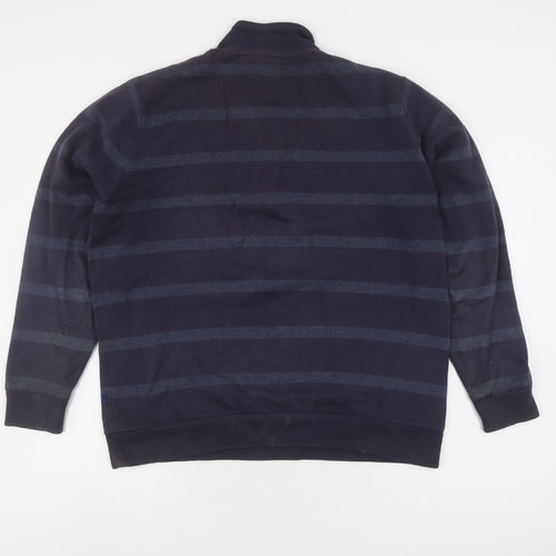 Atlantic Bay Men's Blue Medium Striped Full Zip Sweatshirt