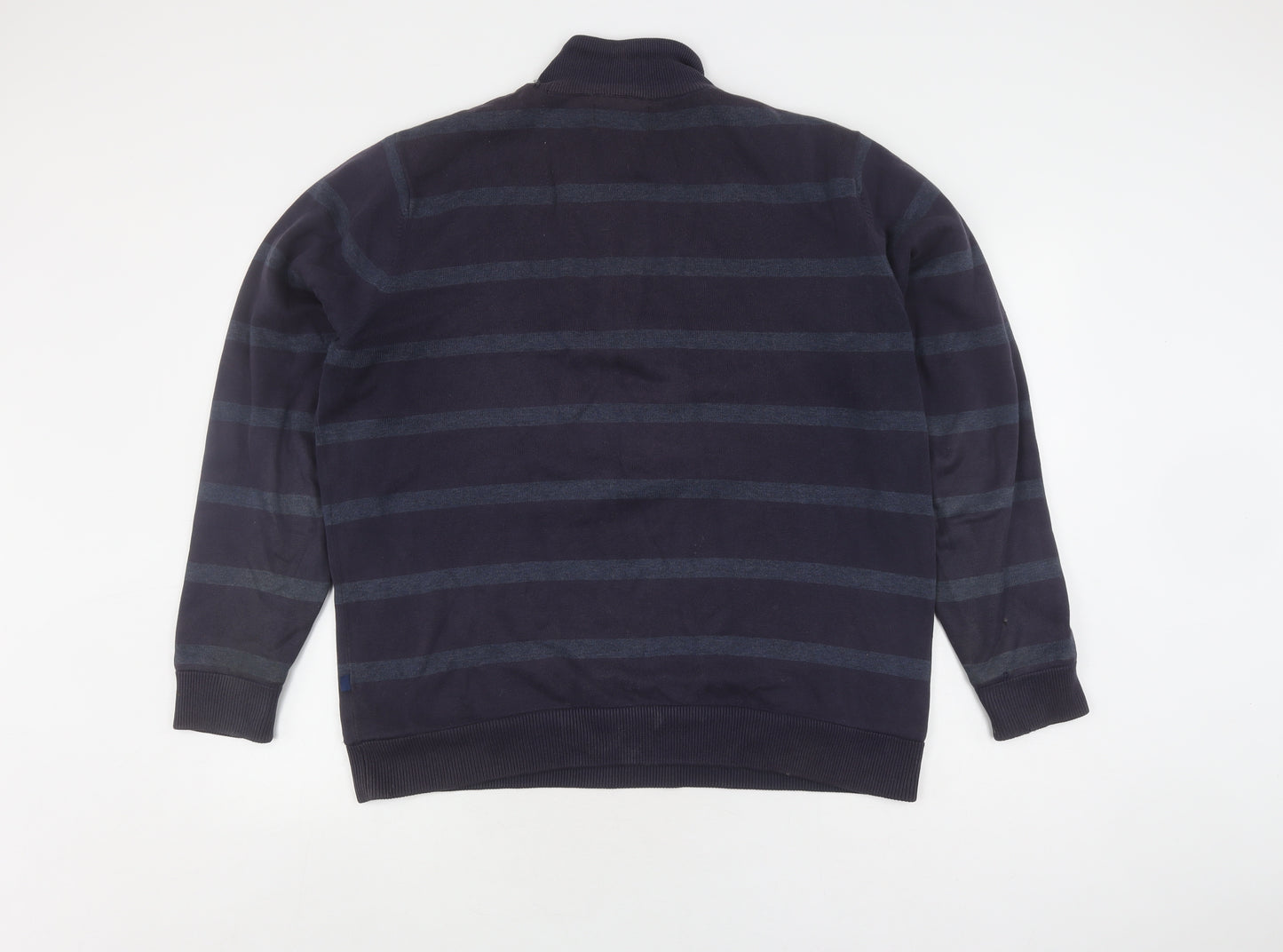 Atlantic Bay Men's Blue Medium Striped Full Zip Sweatshirt