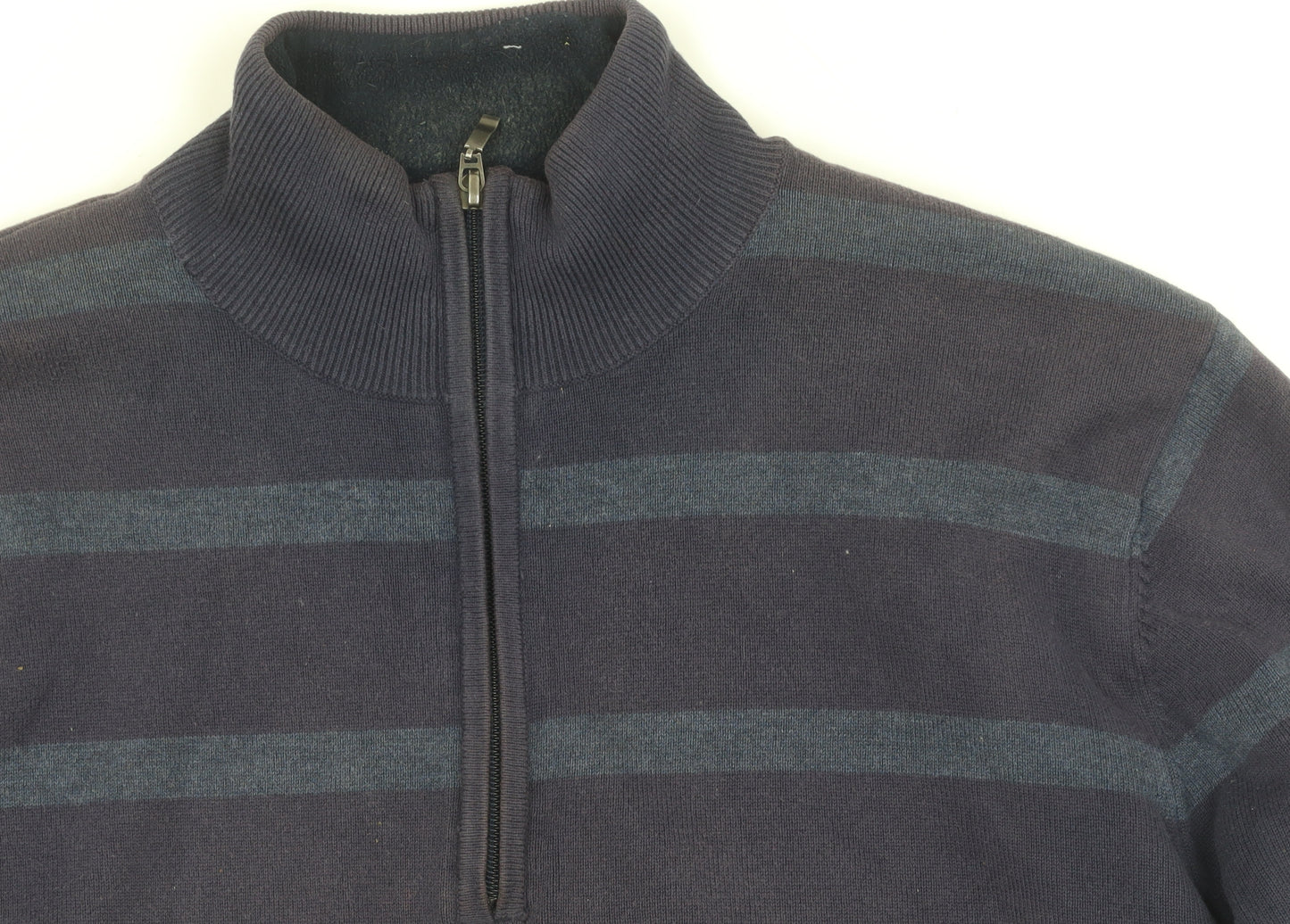Atlantic Bay Men's Blue Medium Striped Full Zip Sweatshirt