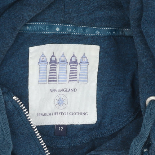New England Women's Blue Full Zip Hoodie Size 12
