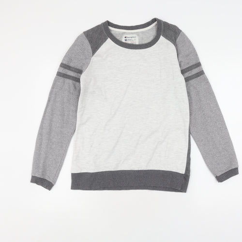 Champion Unisex Grey Colourblock Sweatshirt S