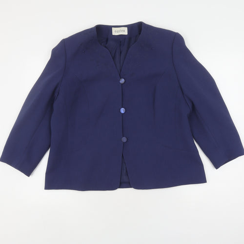 Eastex Women's Blue Suit Jacket, Size 16, Classic Style