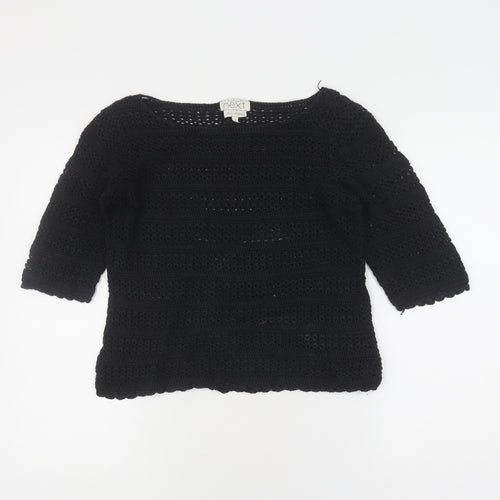 Next Women's Black Crochet Pullover, Size 8