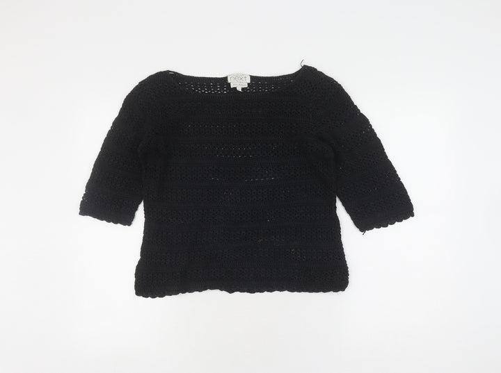 Next Women's Black Crochet Pullover, Size 8