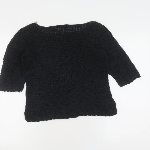 Next Women's Black Crochet Pullover, Size 8