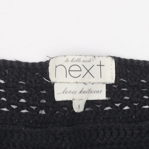 Next Women's Black Crochet Pullover, Size 8