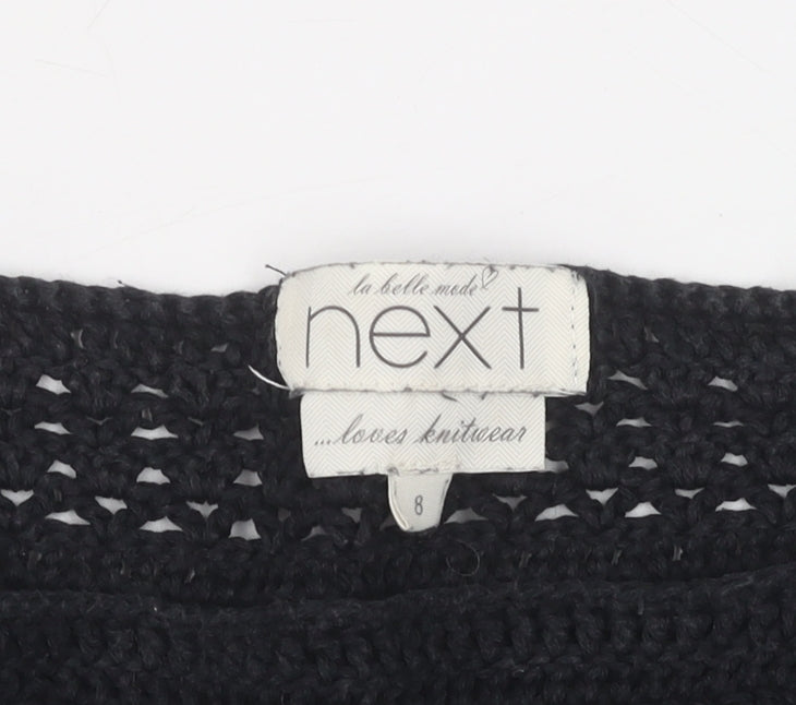 Next Women's Black Crochet Pullover, Size 8