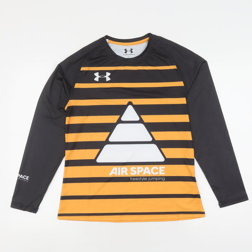 Under Armour Boys Black Striped Jersey T-Shirt 10-11 Years