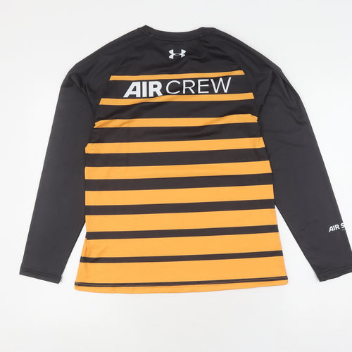 Under Armour Boys Black Striped Jersey T-Shirt 10-11 Years