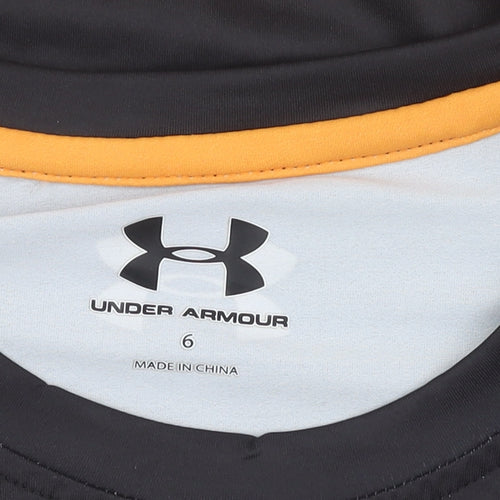 Under Armour Boys Black Striped Jersey T-Shirt 10-11 Years