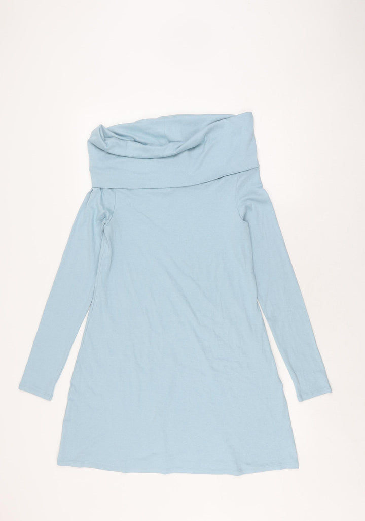 Monki Women's Blue Pullover, Cowl Neck, Size M