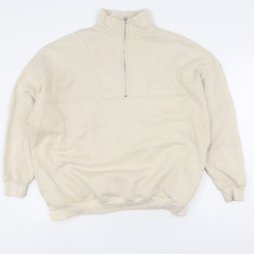 Boohoo Women's Beige Pullover Sweatshirt Medium