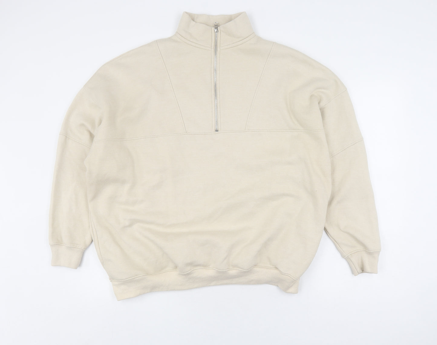 Boohoo Women's Beige Pullover Sweatshirt Medium