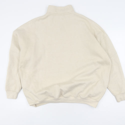 Boohoo Women's Beige Pullover Sweatshirt Medium