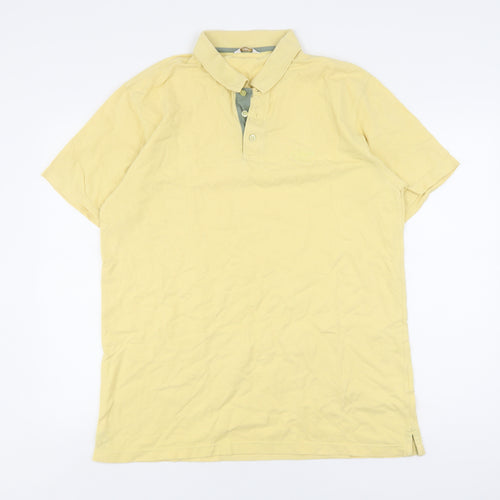 Cotton Traders Men's Yellow Polo Shirt L, Short Sleeve