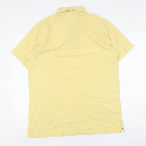 Cotton Traders Men's Yellow Polo Shirt L, Short Sleeve