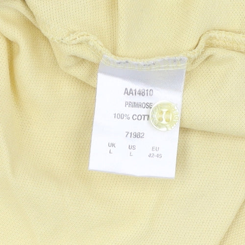 Cotton Traders Men's Yellow Polo Shirt L, Short Sleeve
