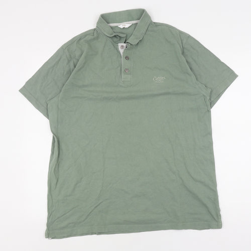 Cotton Traders Men's Green Polo Shirt, Size L, Casual Style