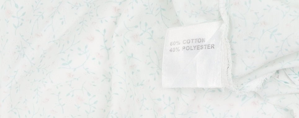 EWM Women's White Floral Button-Up Shirt Size 16