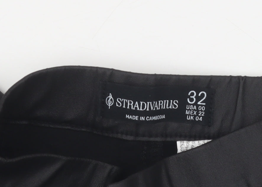 Stradivarius Women's Black Slim Trousers, Size 4