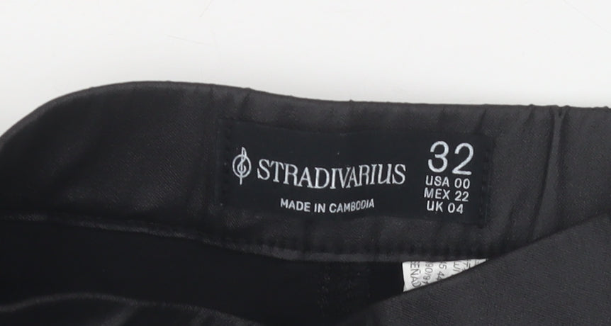 Stradivarius Women's Black Slim Trousers, Size 4