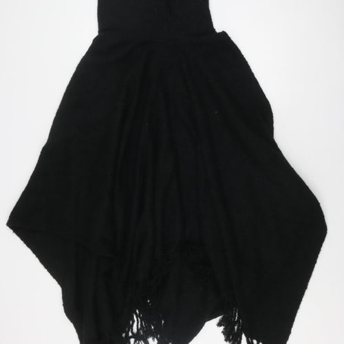 Next Women's Black Fringe Poncho One Size Casual