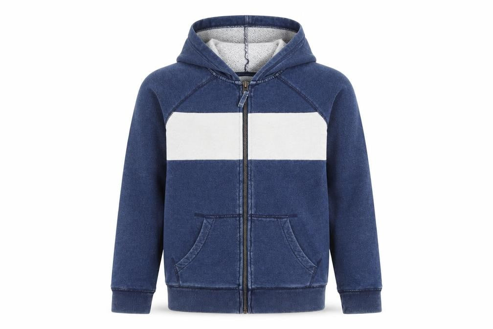 Johnnie B Girls Blue Full Zip Hoodie, 11-12 Years, Colourblock