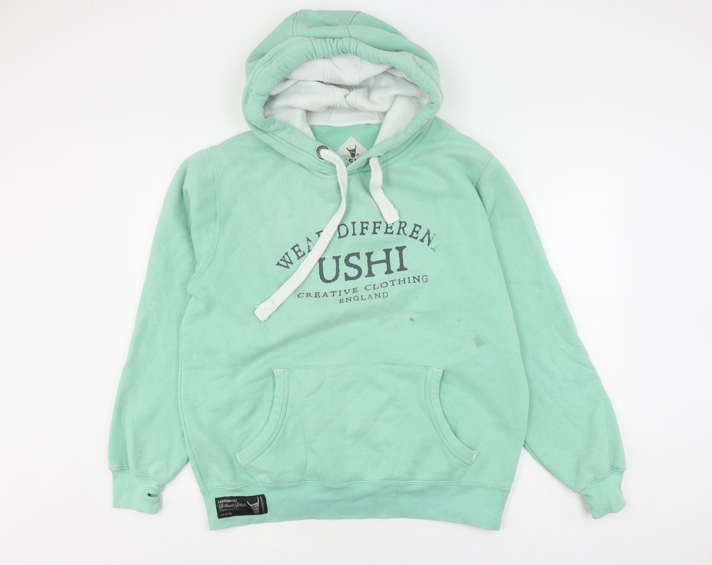 USHI Green Unisex Hoodie, Large, Casual Pullover