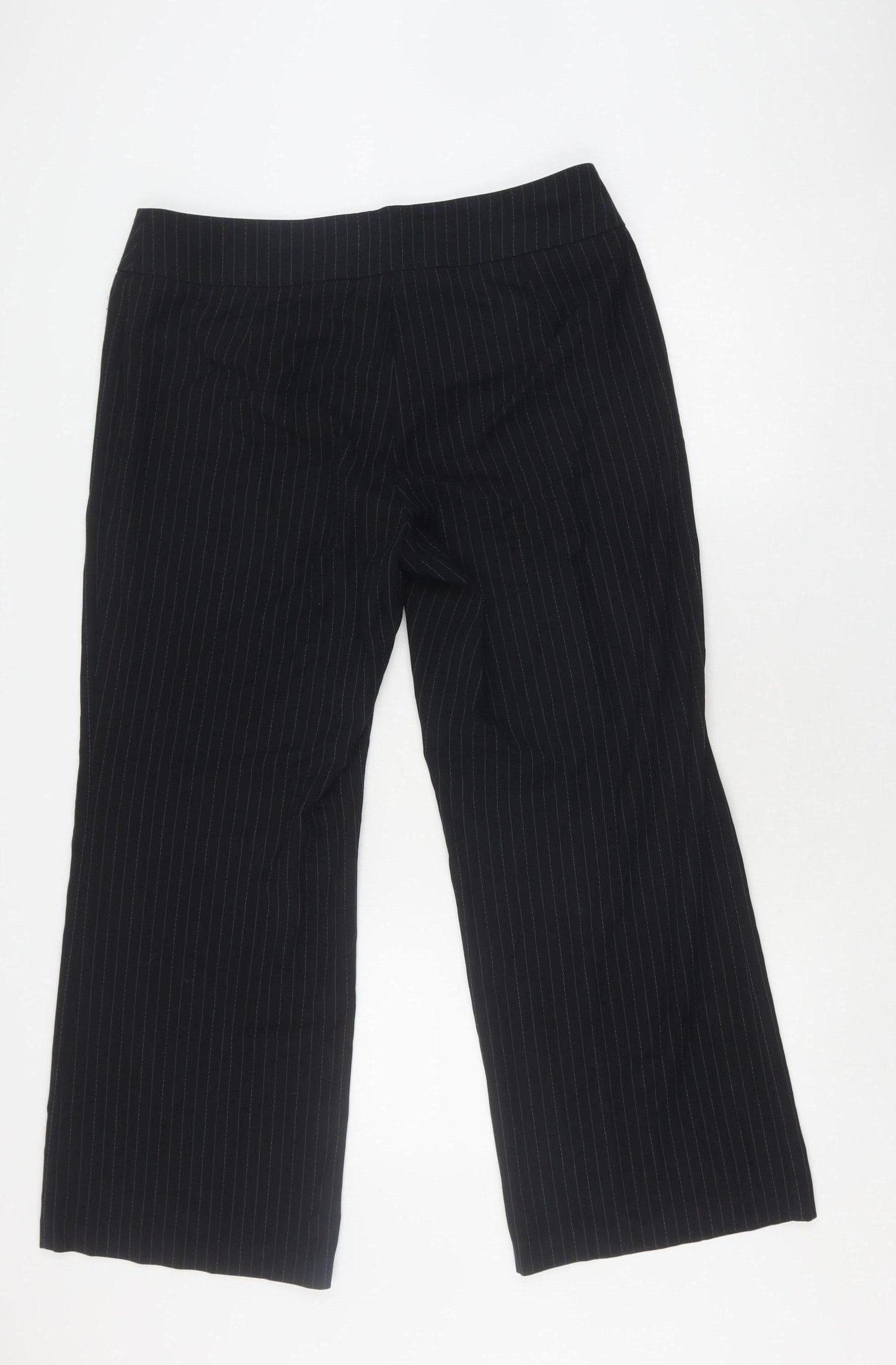 Marks and Spencer Women's Black Striped Trousers Size 16