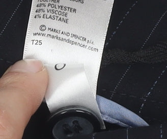 Marks and Spencer Women's Black Striped Trousers Size 16