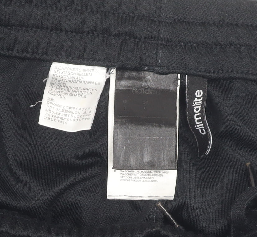Adidas Men's Black Track Pants, Size L, Slim Fit