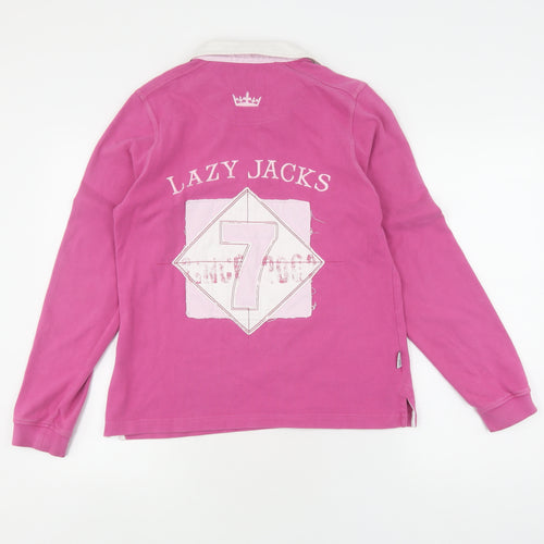 Lazy Jacks Women's Pink Henley Sweatshirt, Size S