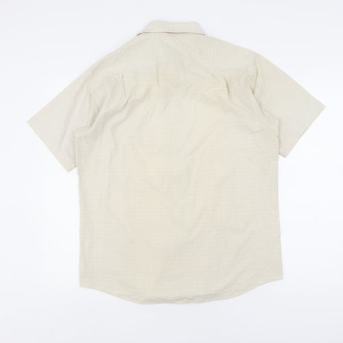 Thomas Nash Men's Beige Check Button-Up Shirt 15.5