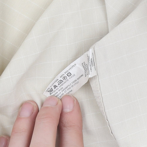 Thomas Nash Men's Beige Check Button-Up Shirt 15.5