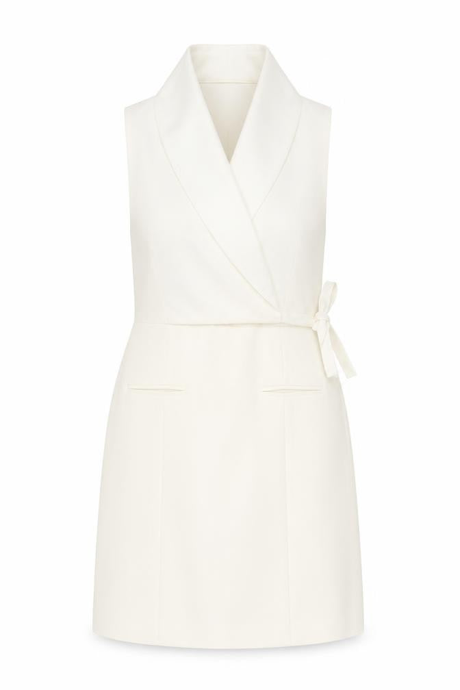 Bershka Women's Ivory Pencil Dress S, Strappy Halter