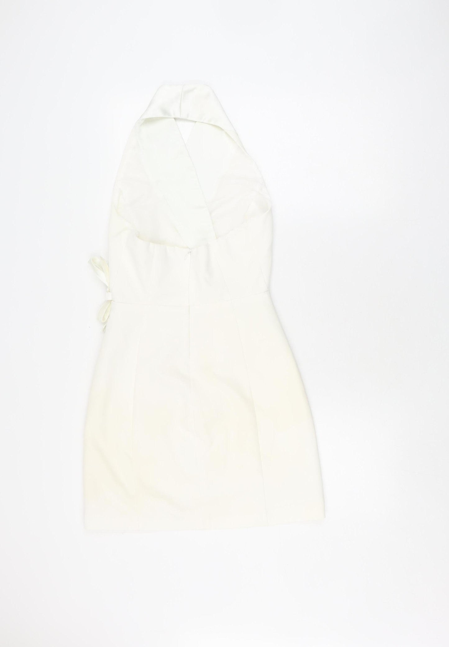 Bershka Women's Ivory Pencil Dress S, Strappy Halter