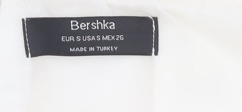 Bershka Women's Ivory Pencil Dress S, Strappy Halter