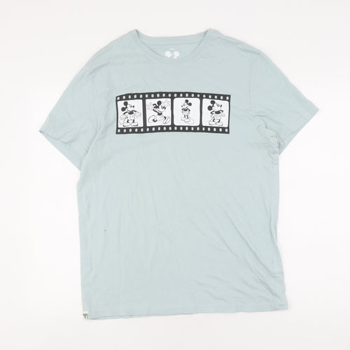 Disney Blue Mickey T-Shirt Unisex Medium Casual