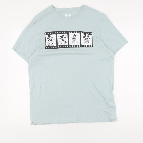 Disney Blue Mickey T-Shirt Unisex Medium Casual