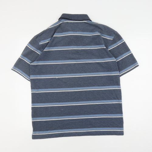 Greygoose Men's Blue Striped Polo, Medium, Casual