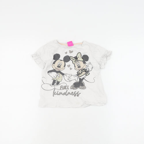Disney Girls White Minnie Mouse T-Shirt 5-6 Years