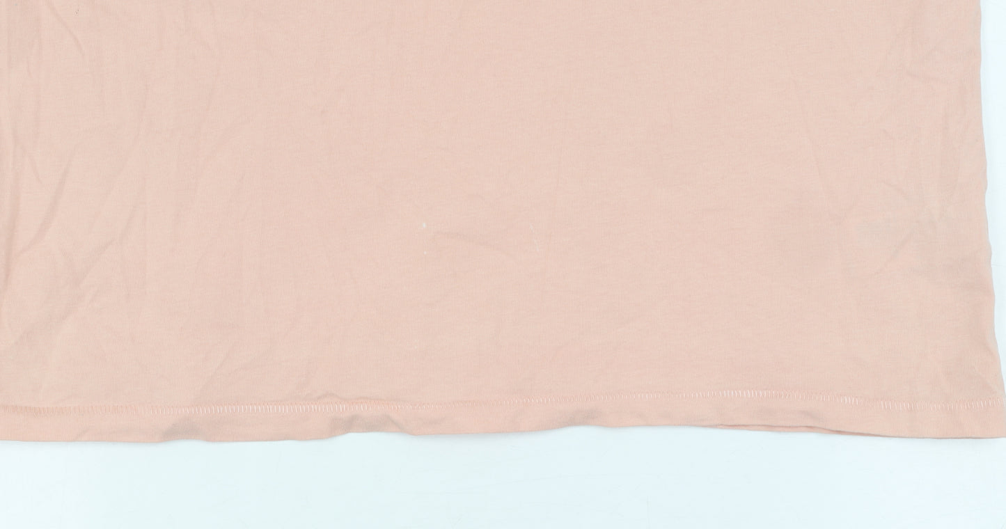 Red Herring Men's Pink Large Henley T-Shirt Short Sleeve