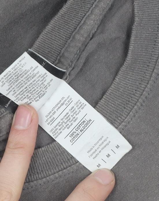 Jaws Men's Grey Graphic Short Sleeve T-Shirt - M