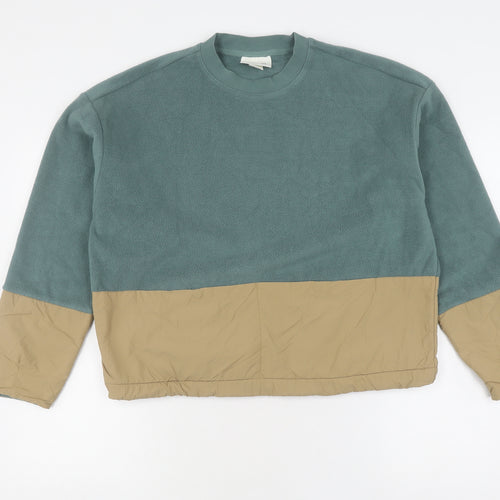 H&M Unisex Green Beige Sweatshirt XS Pullover