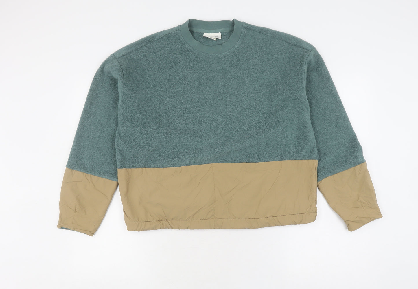H&M Unisex Green Beige Sweatshirt XS Pullover